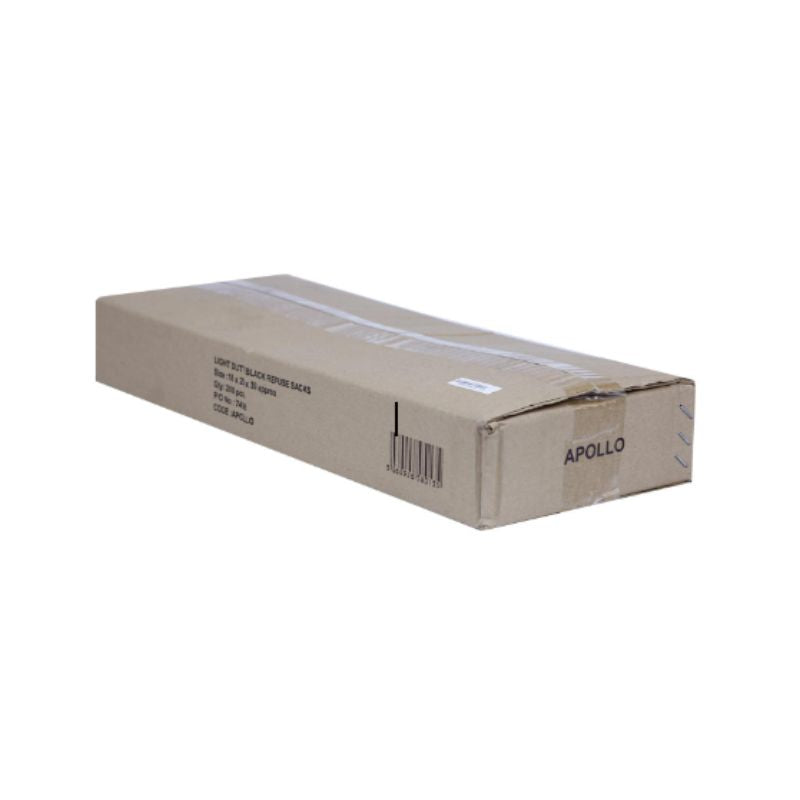 light duty economy black sacks are strong enough to hold normal commercial office waste without splitting. Each bag is tested to meet 5Kg drop test and is a standard size black sack.