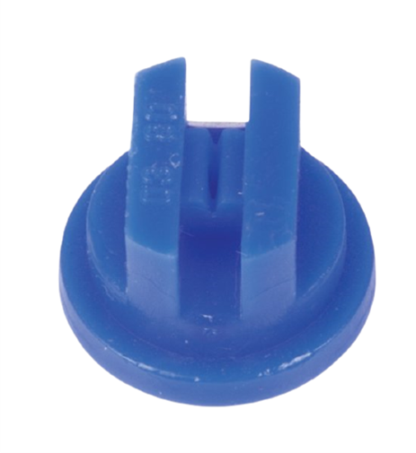 Acetal Flat Fan Nozzle 110-03, 03 Jet - Blue, 110° Fan, ISO.