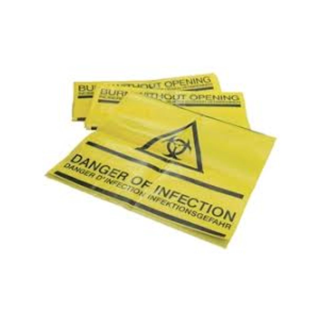 Biohazard Waste Bags – Compact self seal waste bags make a good addition to first aid kits. Suitable to dispose of body fluids. Bags are clearly marked as ‘Biohazard’.
Highly visible printed bags for disposal of medical and clinical waste
Compact self-seal bags are also an ideal supplement to first aid kits
The  biohazard waste bags  are suitable for hospital - laboratory, medical and veterinary products
Size: 28cm x 19 cm
20 bags Supplied