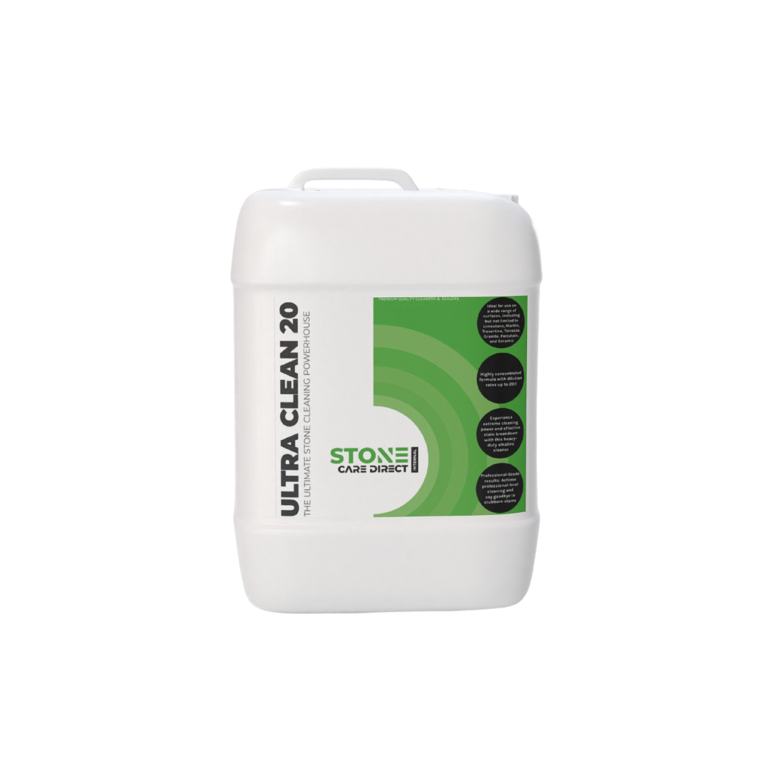 Stone Care Direct Ultra Clean 20 a high-performance cleaner for ceramic, porcelain,natural stone surfaces,delicate polished marble and limestone.