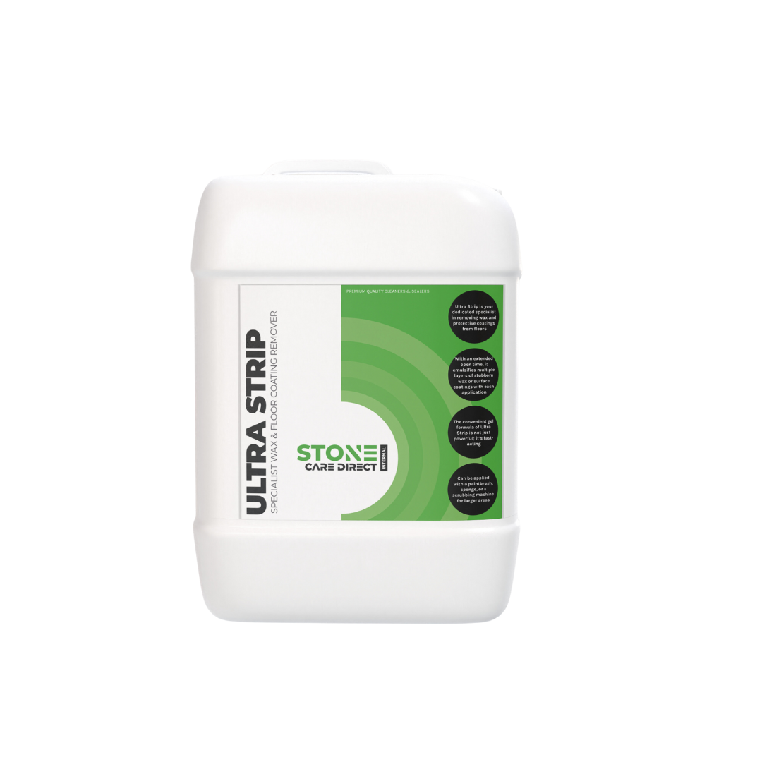 Stone Care Direct Ultra Strip for removing wax and protective coatings from floors.