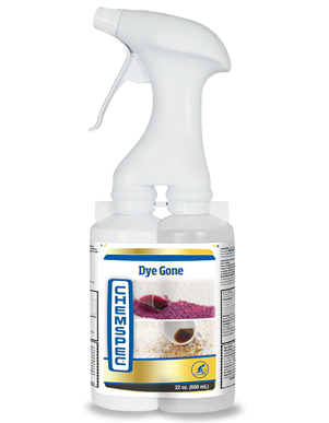 Chemspec Dye Gone Sprayer Kit  a powerful, two-part stain remover that effectively eliminates dye stains from various sources.