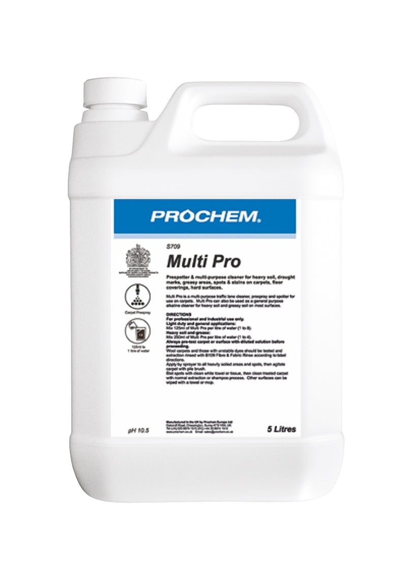 Professional general purpose pre-spotter and traffic lane pre-spray for carpets. Excellent for draught marks and greasy areas.