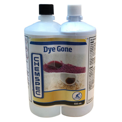 Chemspec Dye Gone Refill a two-part stain remover that effectively eliminates dye stains from various sources
