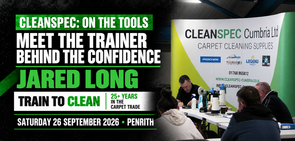carpet cleaning training UK, upholstery cleaning course UK, professional cleaning trainer, Cleanspec Open Day