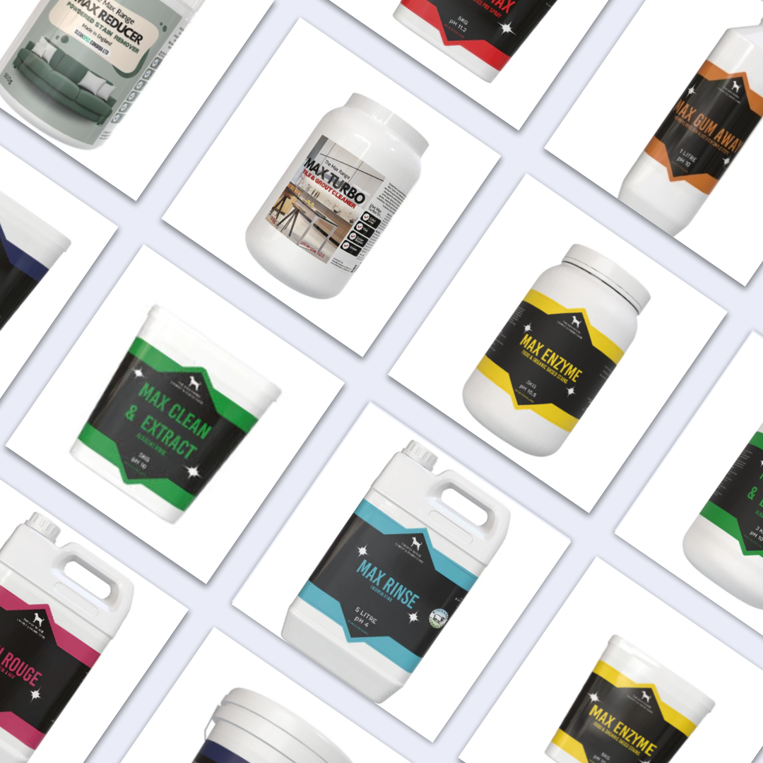 mega max, max enzyme, max reducer, max power, max rinse and gum remover