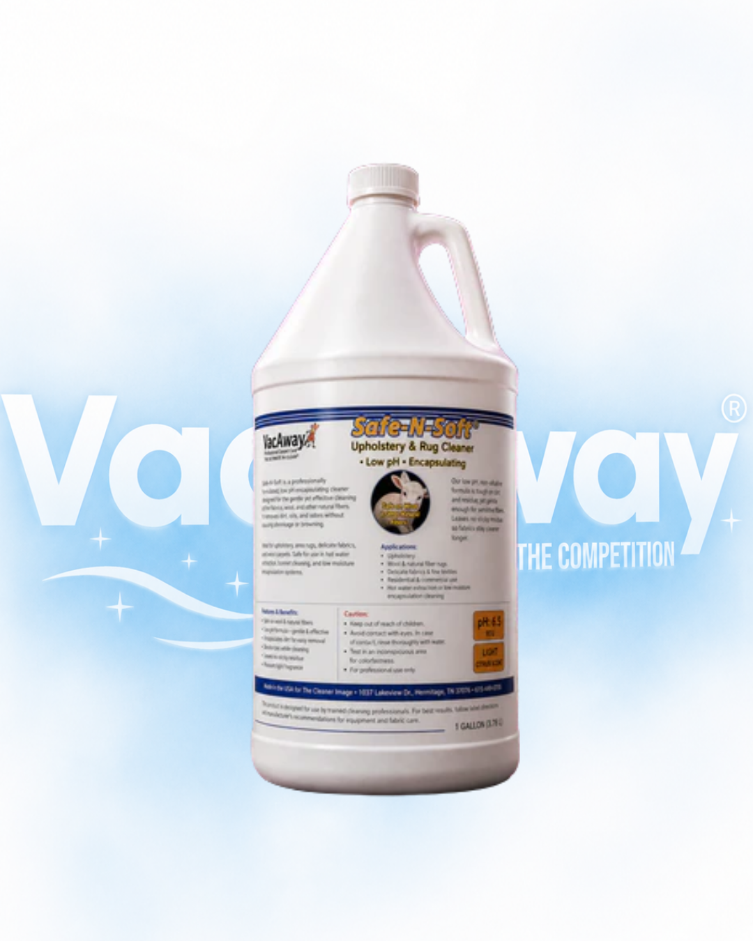 VacAway Safe-N-Soft Low pH Upholstery & Carpet Encapsulating Cleaner - Safe on Wool