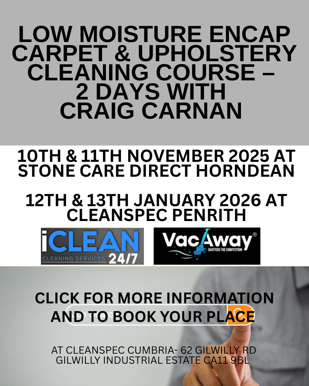 Low Moisture Encapsulation Carpet & Upholstery Cleaning Course – 2 Days