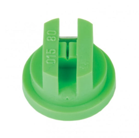 Acetal Flat Fan Nozzle 80-015, 015 Jet - Green,  80° Fan,  ISO.