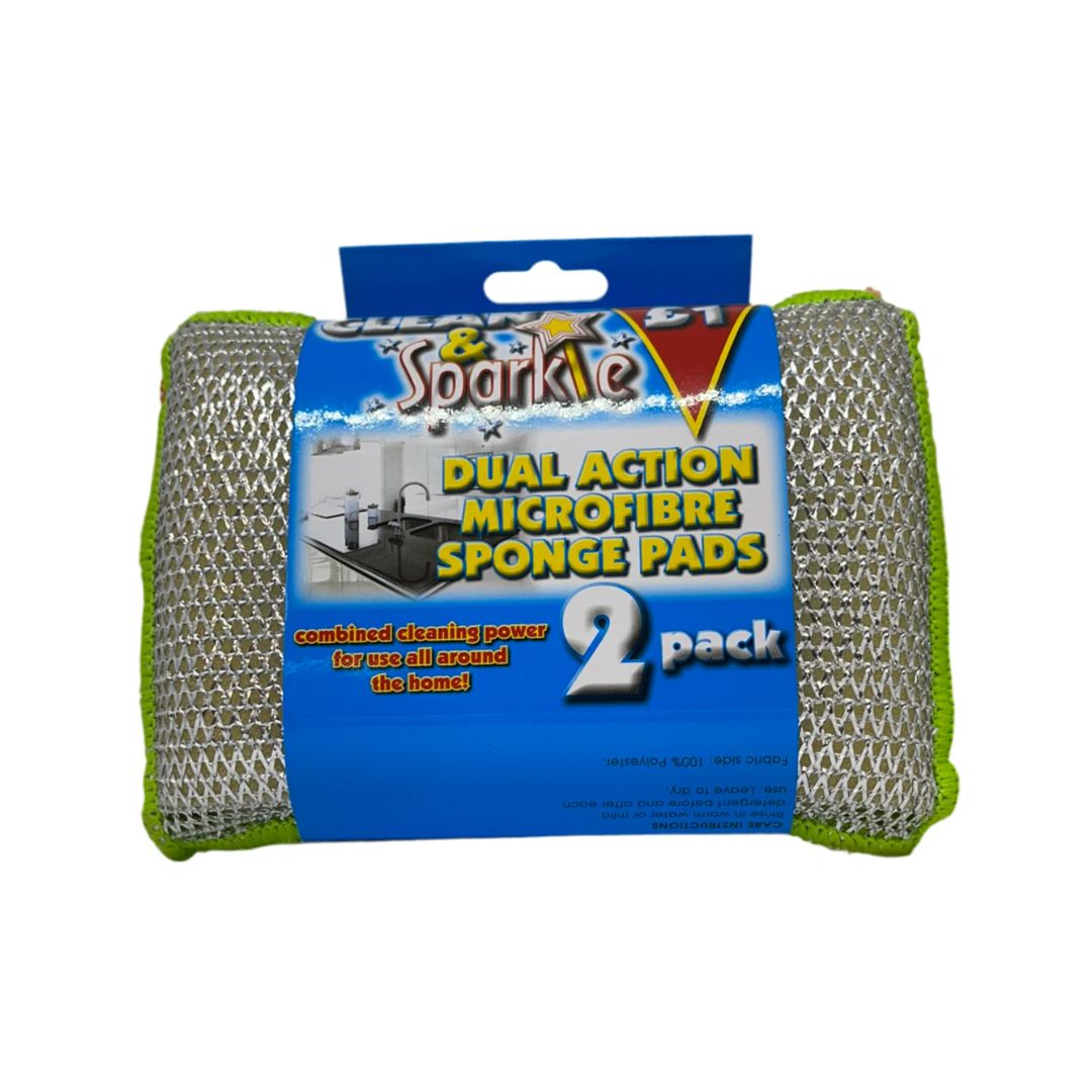 Dual Action Microfibre Sponge Pads - Soft & Abrasive Side