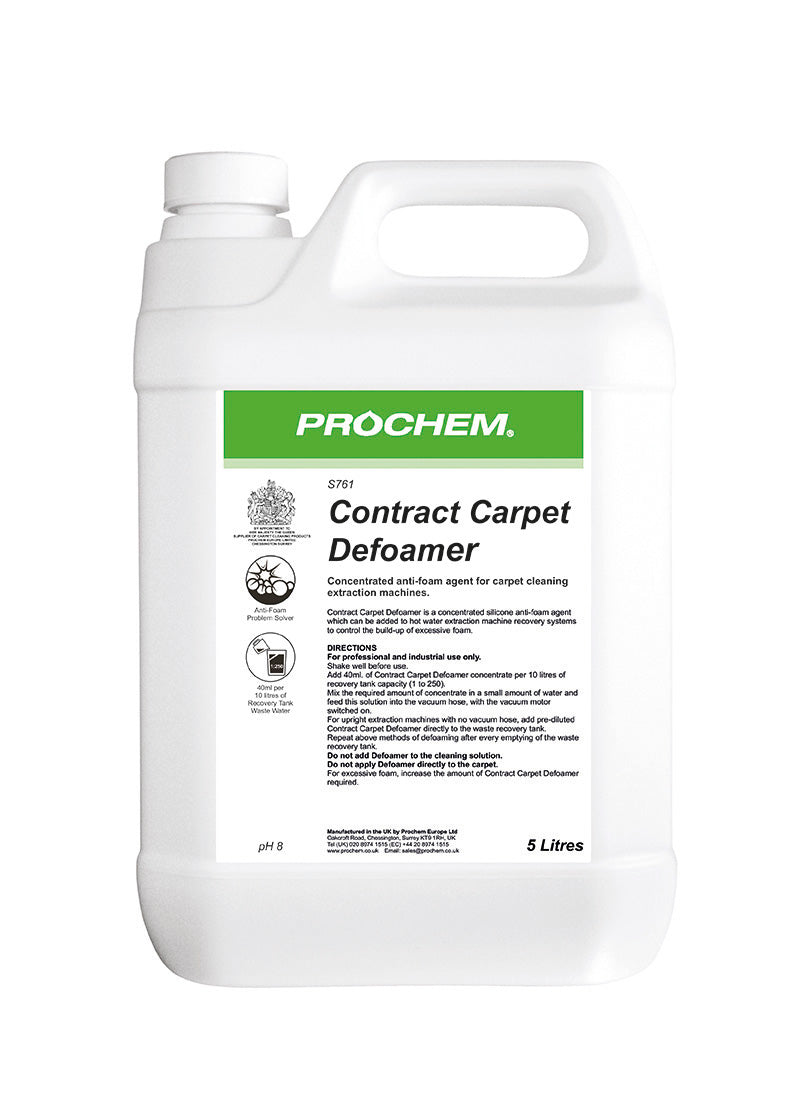 An economical anti-foam agent for carpet extraction machine recovery tanks.