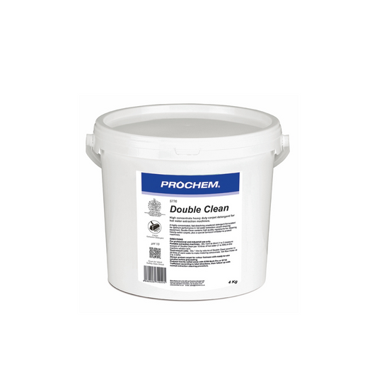 Prochem Double Clean is  a heavy duty concentrated detergent for heavily soiled carpets.