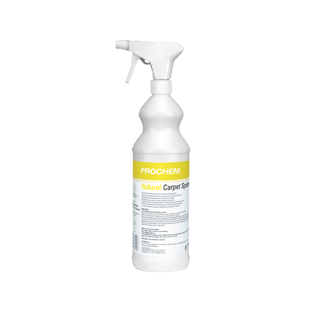 A neutral pH spot cleaner for removing a wide variety of spots and stains from carpet.
