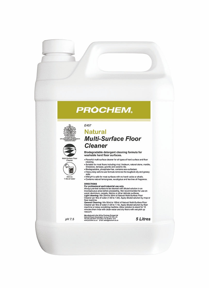 Powerful multi-surface cleaner for all types of hard surface and floor cleaning. Biodegradable, phosphate-free, contains eco-surfactant.