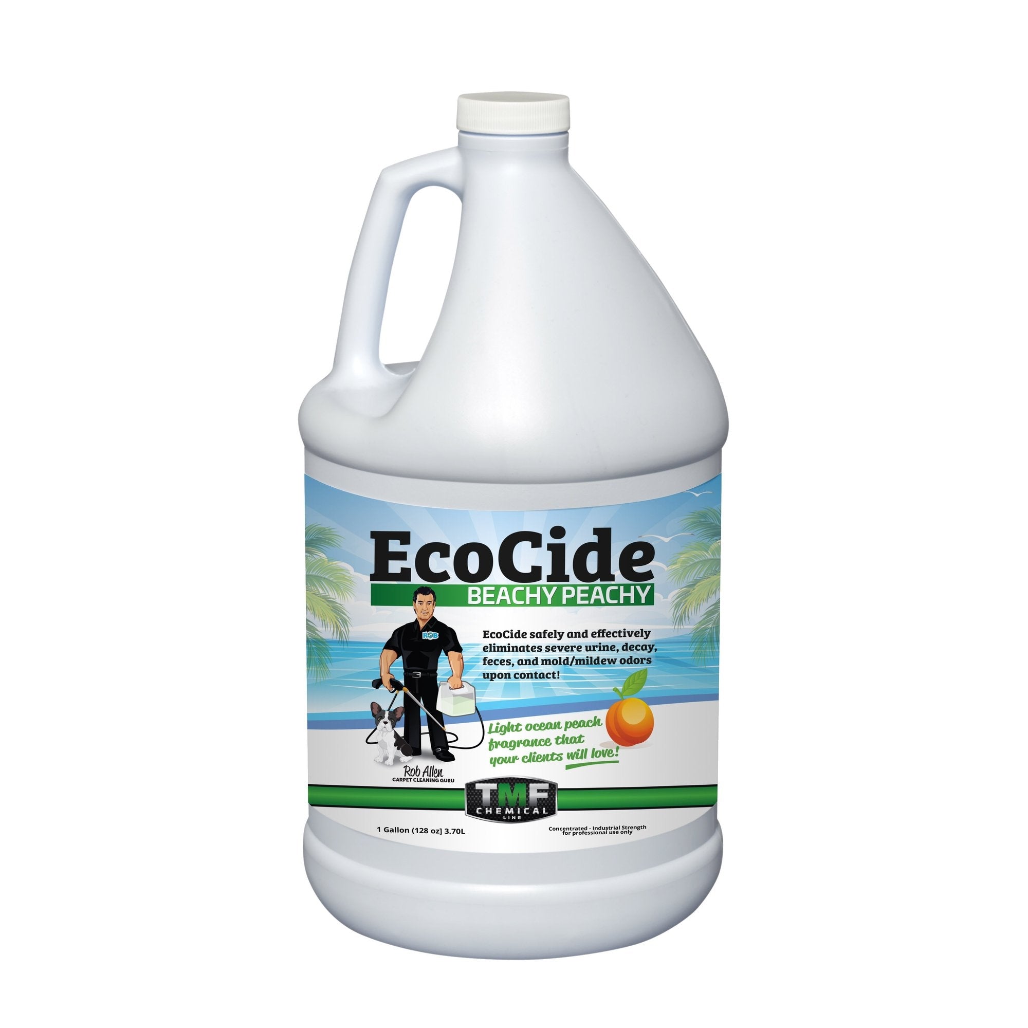 TMF EcoCide Beachy Peachy permanently any odor including urine, faeces, cat spray, organic decay, mold, and mildew. Can also be fogged