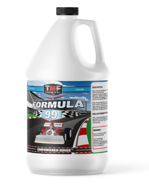 TMF Formula 99 Rinse delivers powerful cleaning performance for carpets and upholstery. Non-foaming, phosphate-free formula leaves no sticky residue