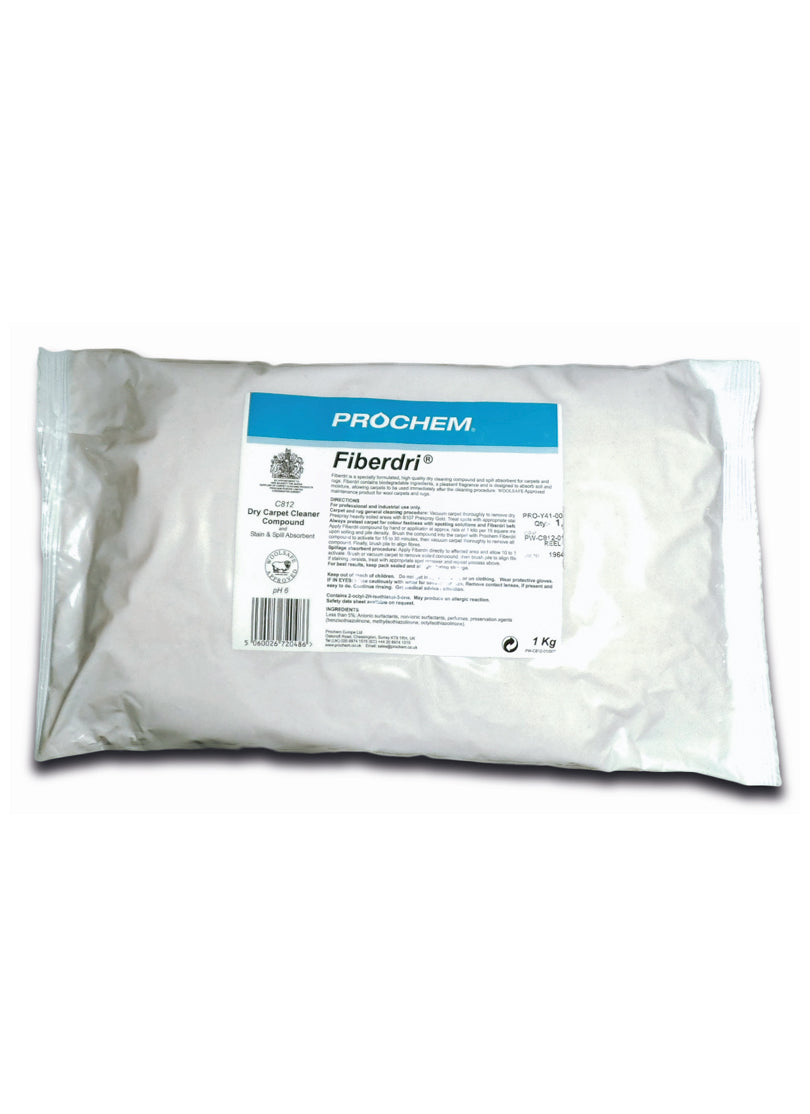 a dry carpet cleaning compound based upon natural organic compound coated with biodegradable cleaning agents.