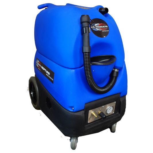 The U.S. Products Neptune 1200 multi-surface extractor with adjustable 400-1200 psi is designed to meet the needs of the hard surface cleaning professional. Designed and built in the&nbsp;USA, The 1200 will deep clean even the most porous surfaces, and the powerful 5.7" 3 stage vacuum will quickly recover water. The NEW 15 gal./min auto dump pump cuts cycle time by 70 % vs. the old model and the NEW exterior pressure relief valve is easier than ever to access. With unmatched customer&nbsp;service and suppor
