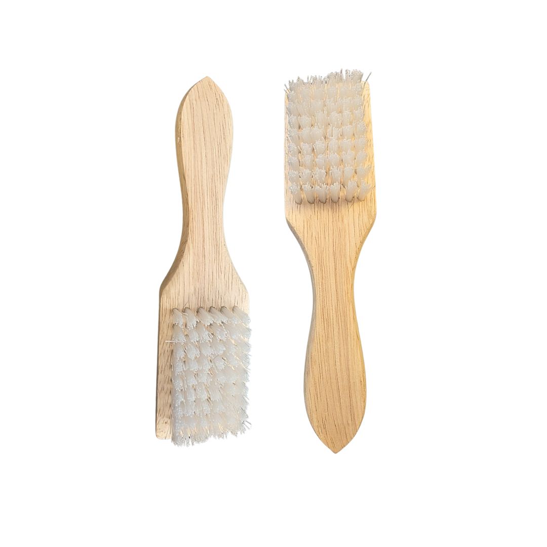 The hand-held spotting brush scrubs heavier, compressed soils on carpet pile without injuring the fibers. 5/8" trim length nylon bristles are set in the 6-3/4" x 1-5/8" wood block, delivering controlled agitation for deep cleaning while protecting carpet integrity. 