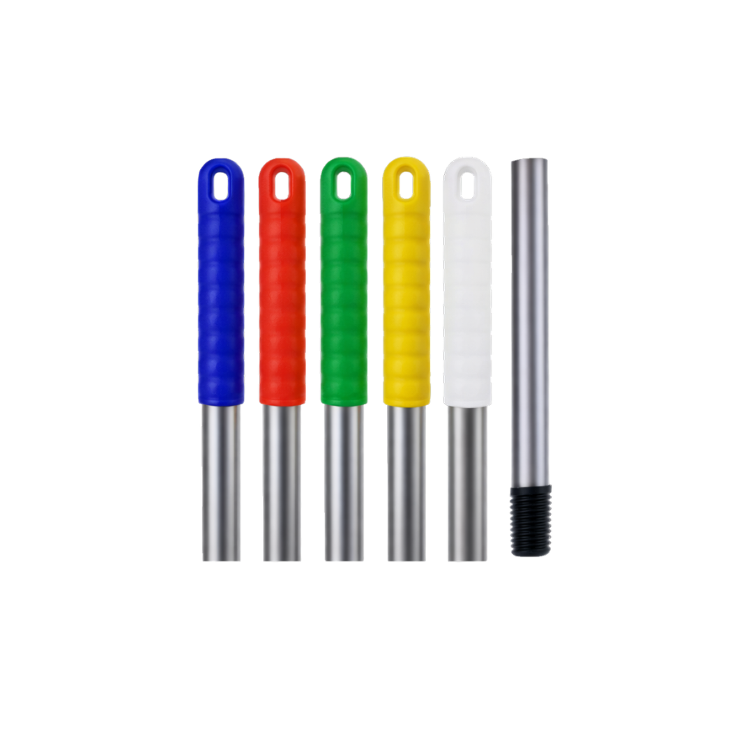Optima hygiene mop handle with colour coded grip compatible with SKT socket mop heads