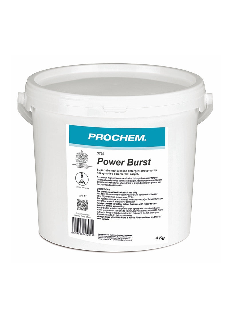 Enzyme-free high performance alkaline detergent pre-spray for pre-cleaning heavily soiled commercial carpet.