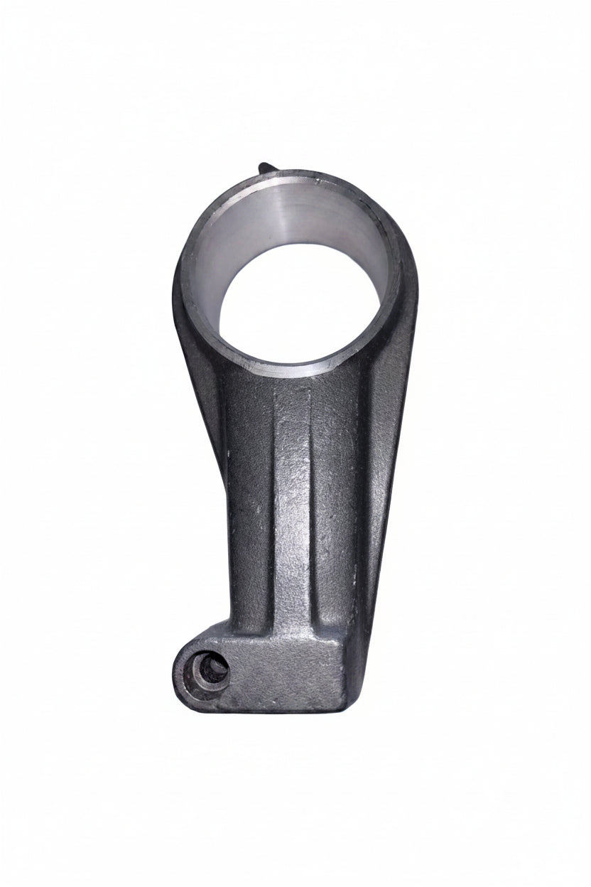 Metal mechanical component on a gray background