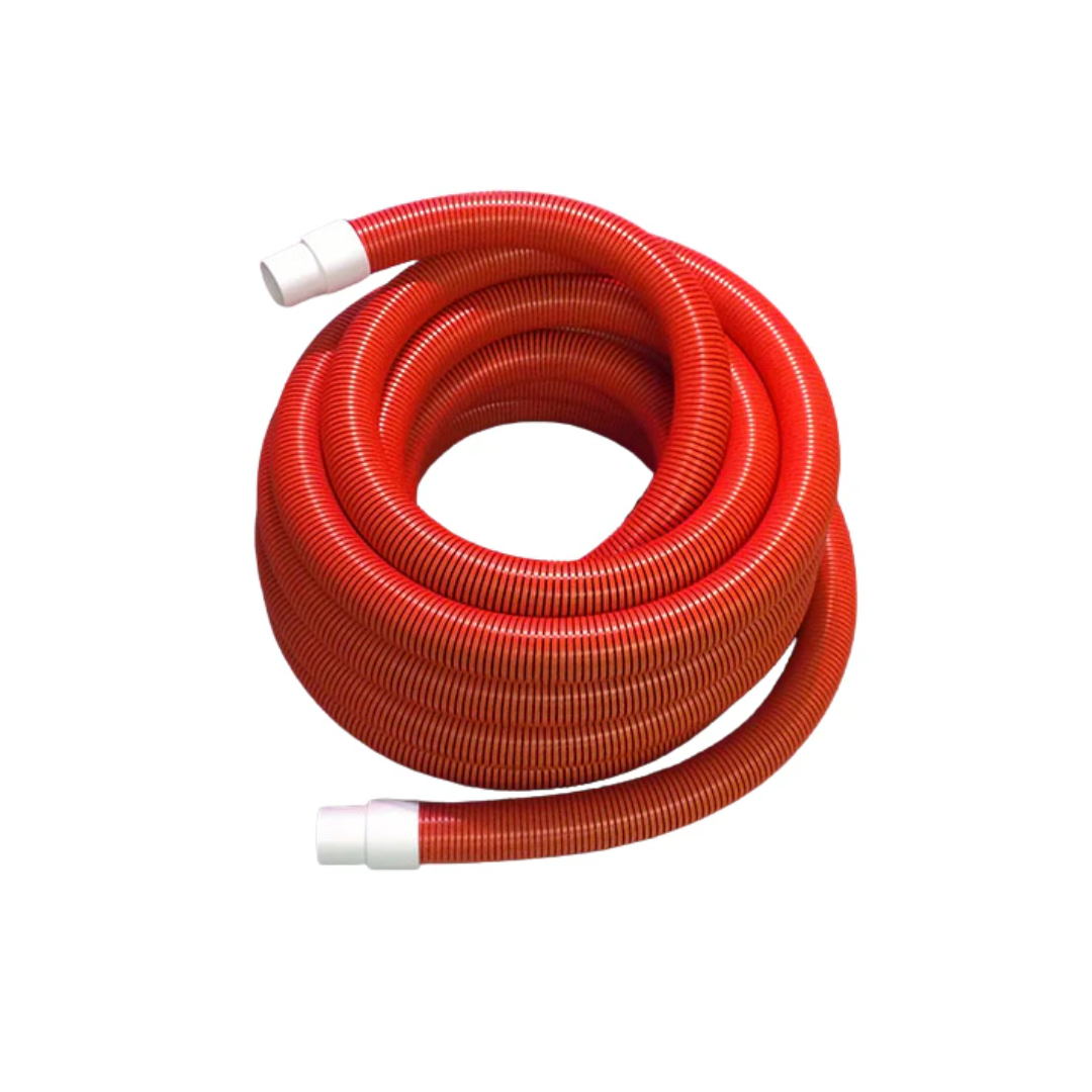 This heavy duty red hose is of high-strength construction made from flexible, reinforced materials to withstand high suction pressure