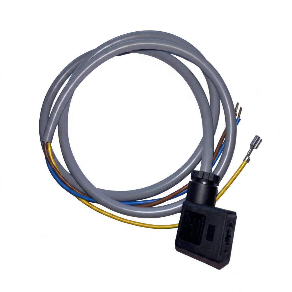 Cable with connectors on a white background
