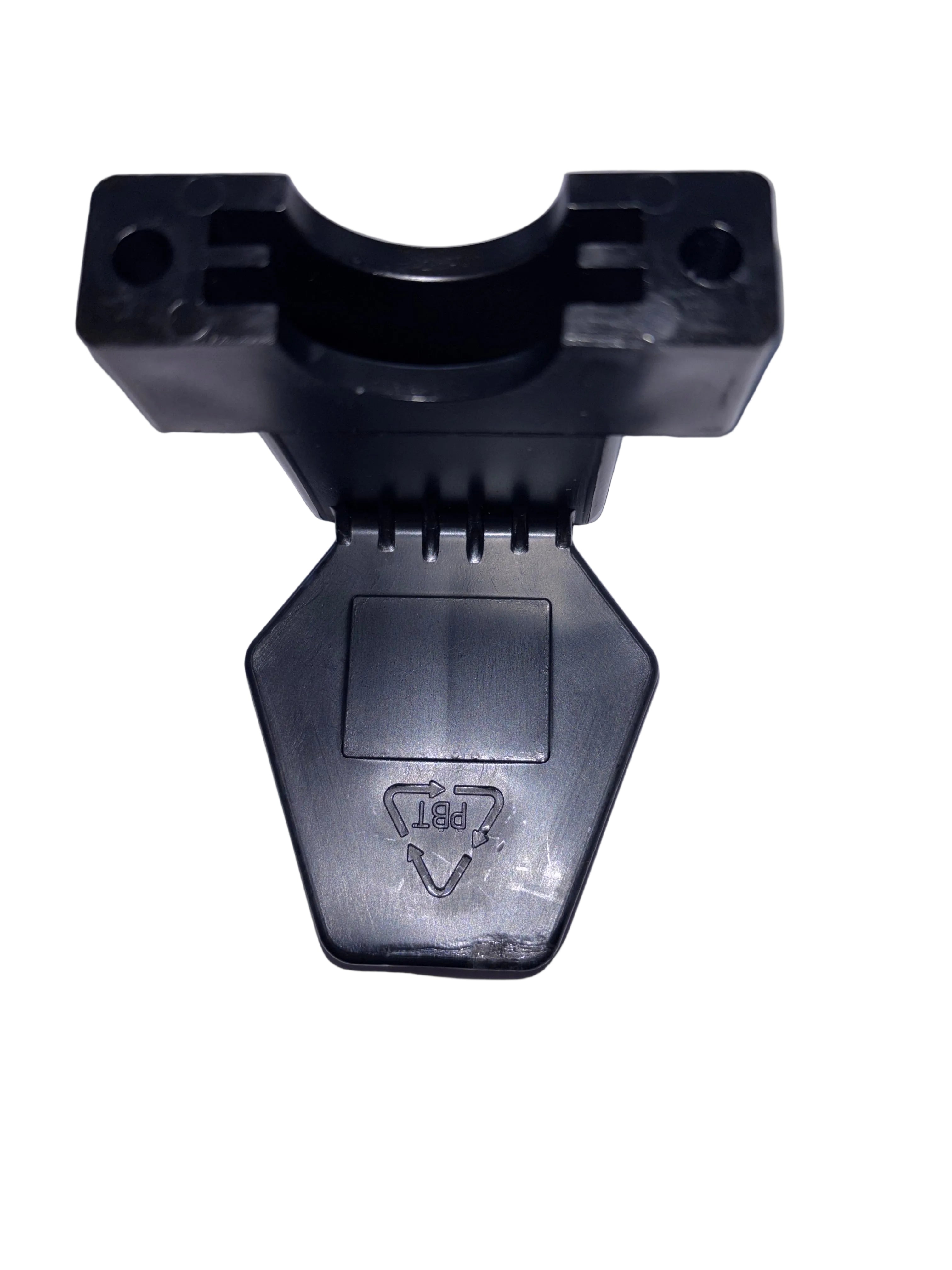 Black metal lock on a white background