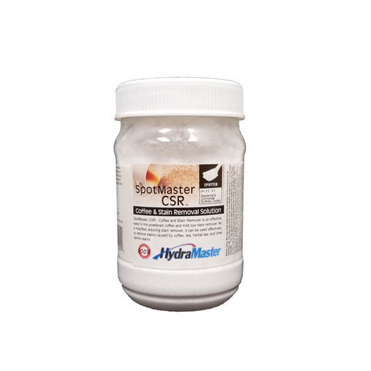 SpotMaster CSR – Coffee and Stain Remover is an efficient and simple-to-mix powdered solution for removing coffee and mild dye stains. As a modified reducing agent, it effectively eliminates stains from coffee, tea, herbal tea, and other