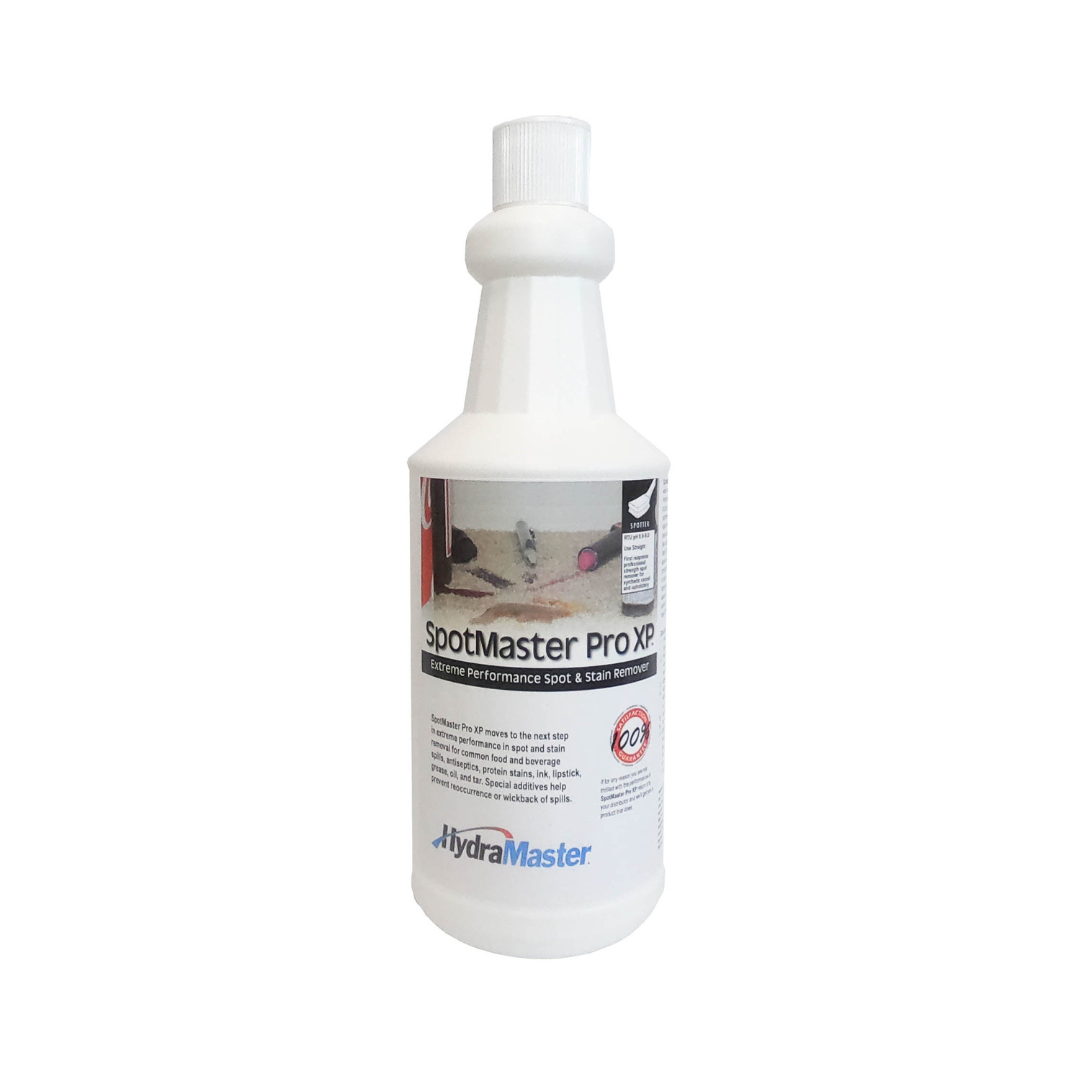 SpotMaster Pro XP is a powerful solution for quickly and effectively removing common food and beverage spills from carpet and upholstery. With its unique blend of surfactants, stain eliminators, plant derived solvents, and encapsulating polymers