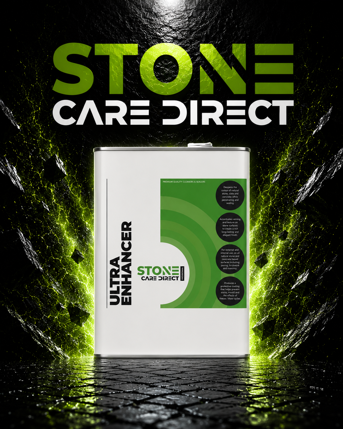 Stone Care Direct Ultra Enhancer container with stone background
