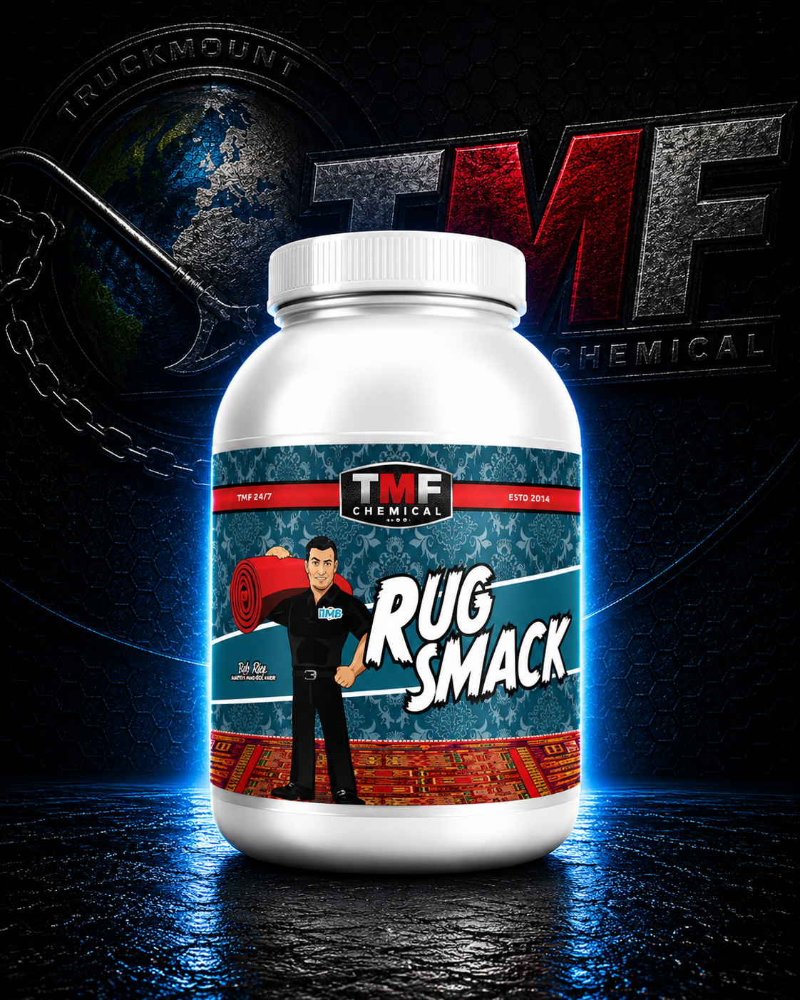 TMF Chemical Rug Smack product with a dark background and logo.