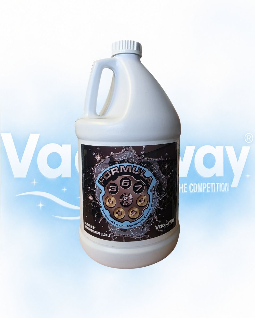 Gallon bottle of Formul8 VooDoo with a blue gradient background
