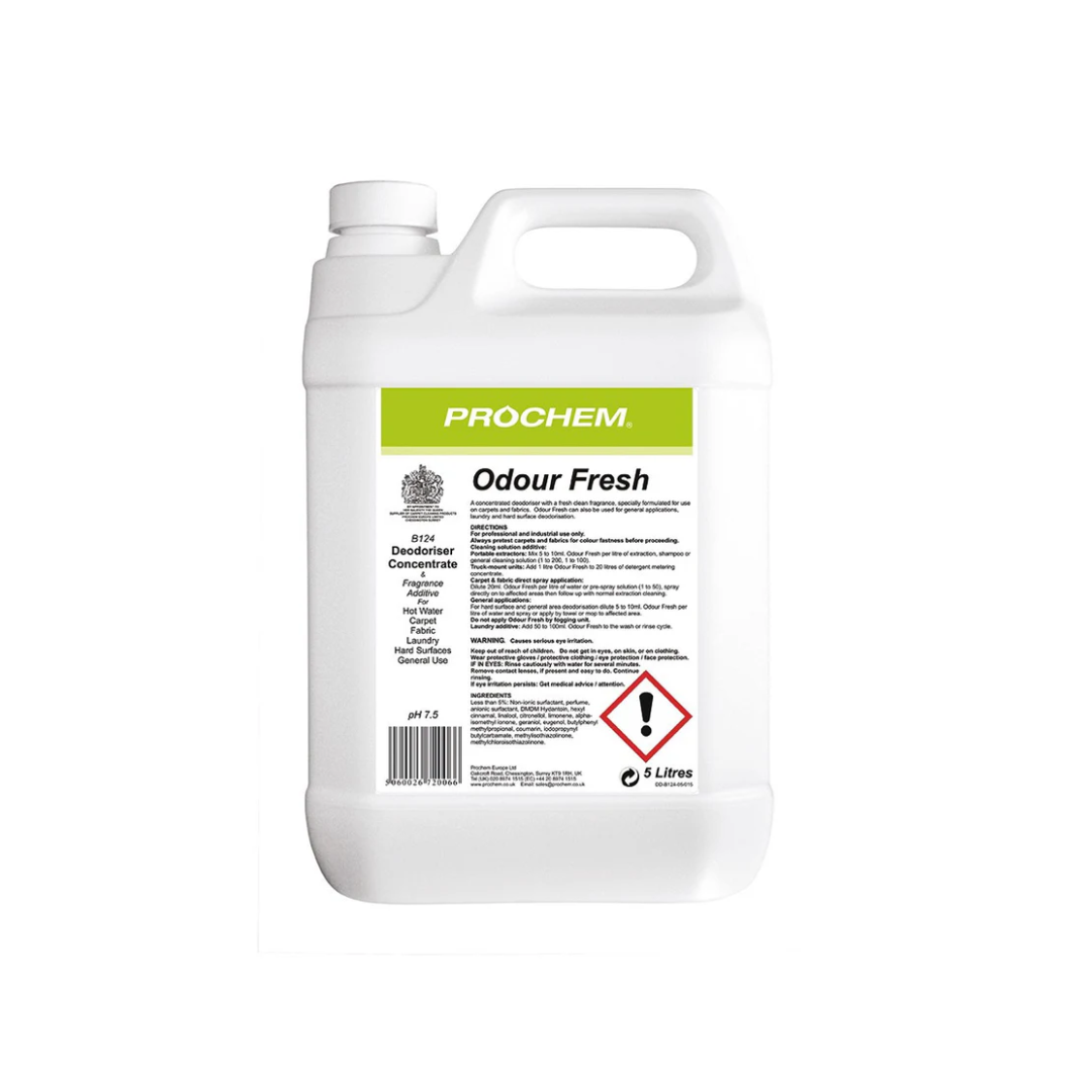 Prochem Odour Fresh with high quality deodorisers which can be added to any carpet, fabric or general cleaning solution.