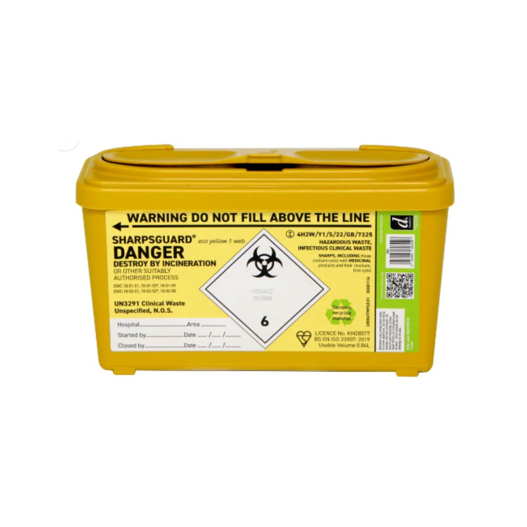 Sharpsguard Yellow 1 Ltr Sharps Bin