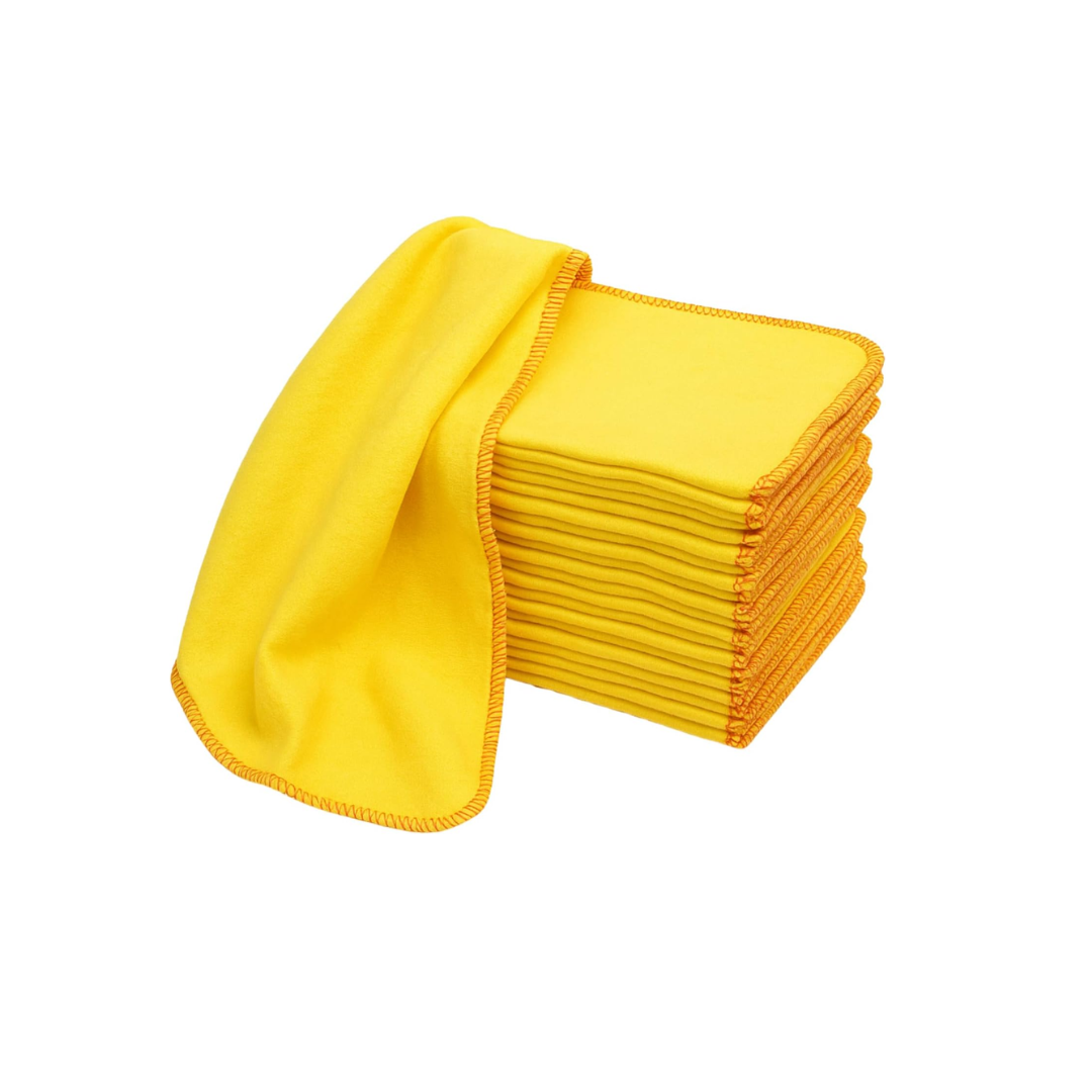 Yellow cleaning dusters pack of 10 general purpose dusting cloths for surface cleaning