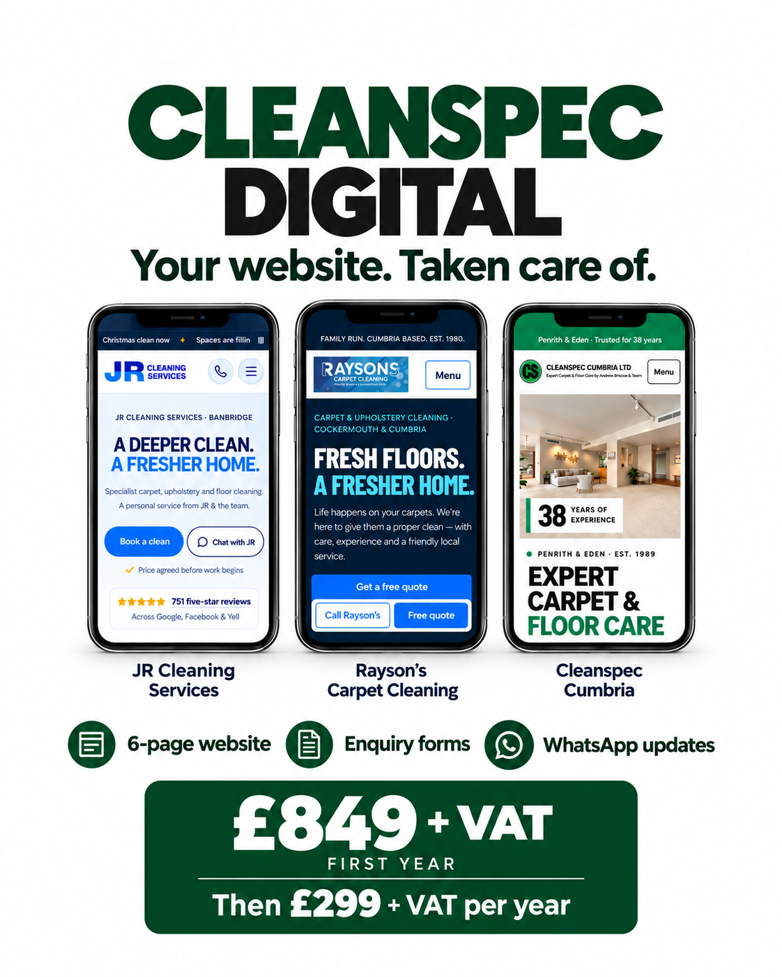 Cleanspec Digital | Fully Managed Website Package 1