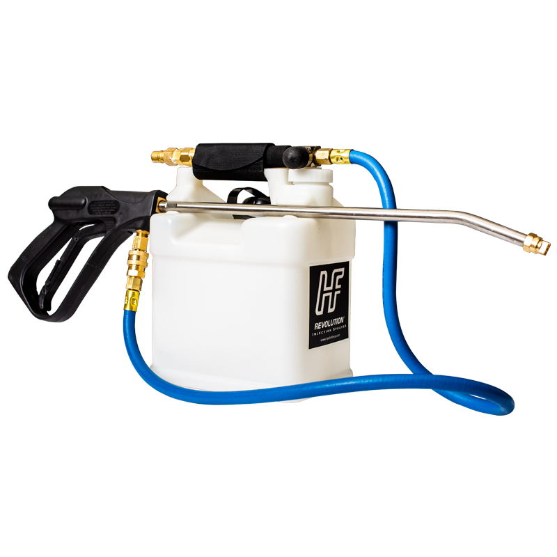 Hydro-Force Revolution Injection Sprayer takes efficiency to a new level by allowing cleaners to adjust dilution ratios on the fly.