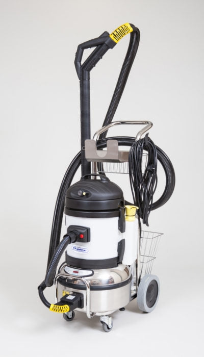 To achieve strict hygiene standards in the food industry this vacuumated steam cleaner is utlilised to disinfect & degrease equipment and facilities.