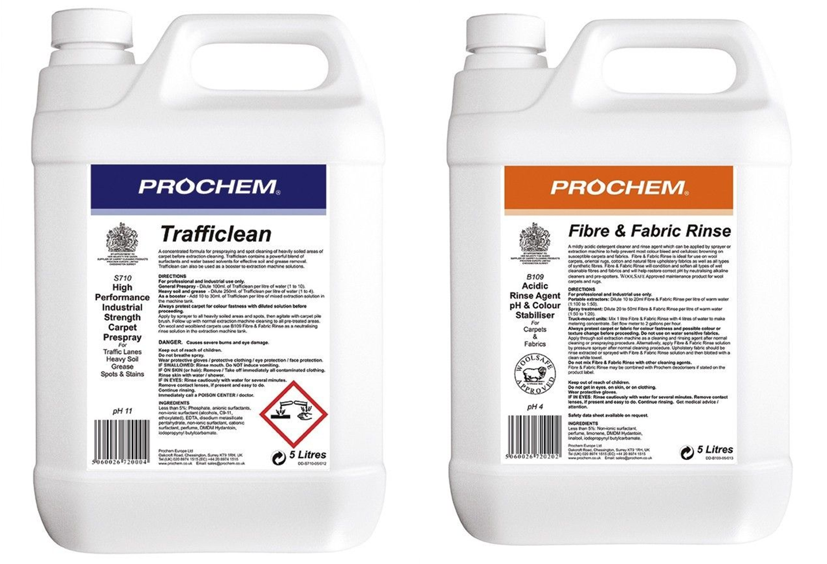 Trafficlean and Fibre & Fabric Rinse